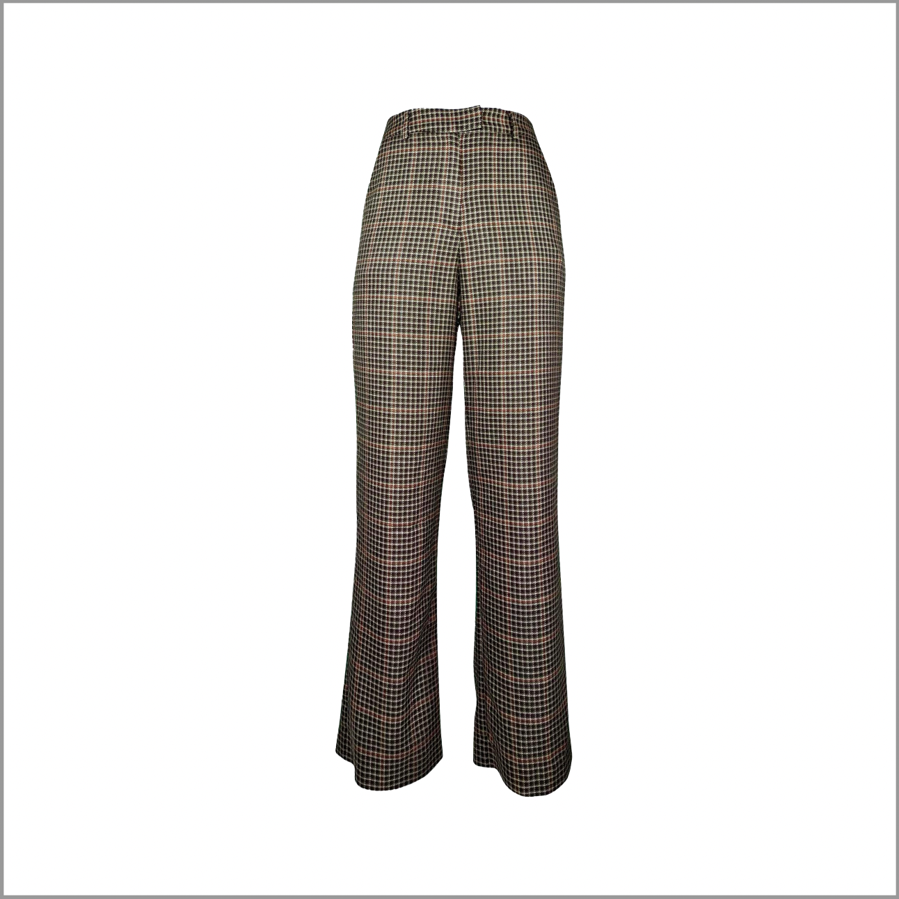 Checker Patterned Wool Pants
