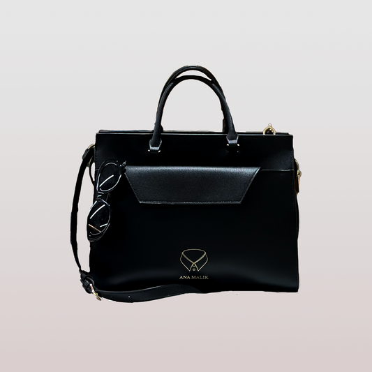 ANA MALIK Large Mansa Leather Bag - Black