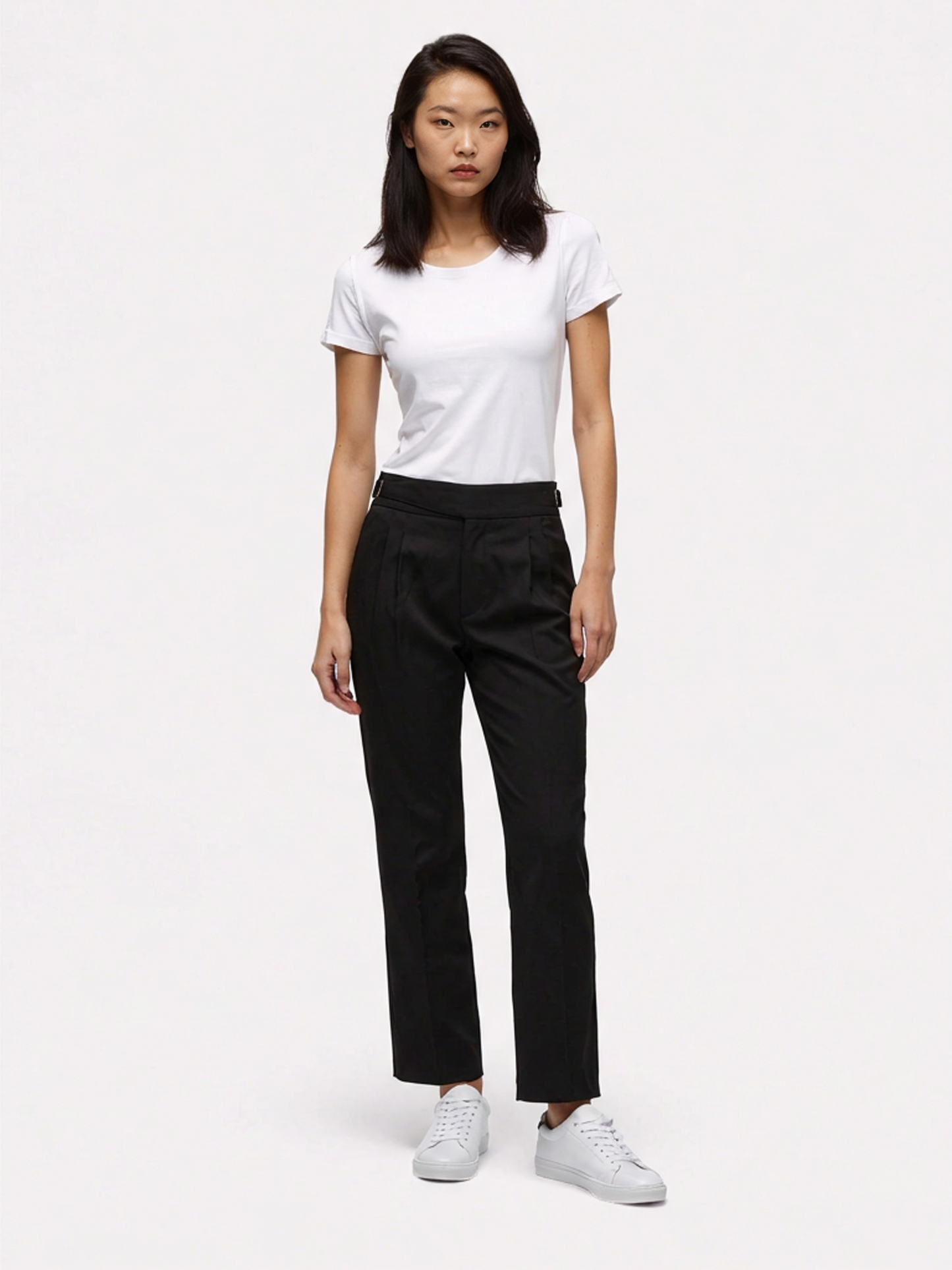 High Waisted Double Belt Trousers