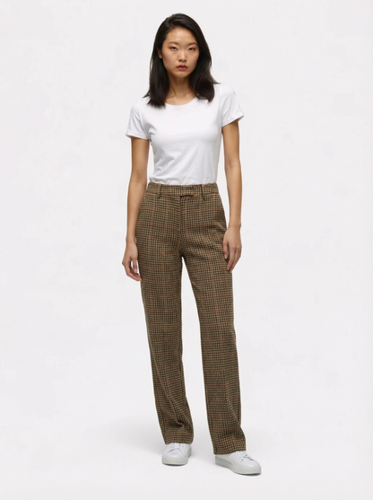 Checker Patterned Wool Pants