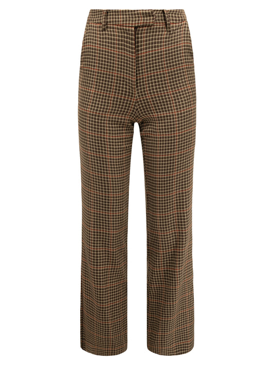 Checker Patterned Wool Pants