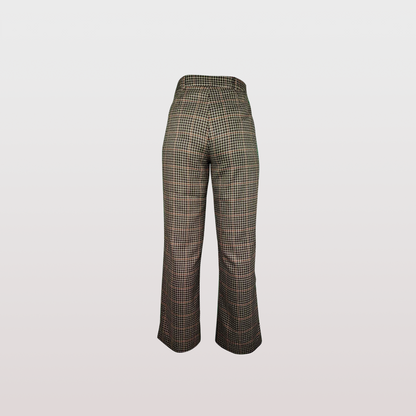 Checker Patterned Wool Pants