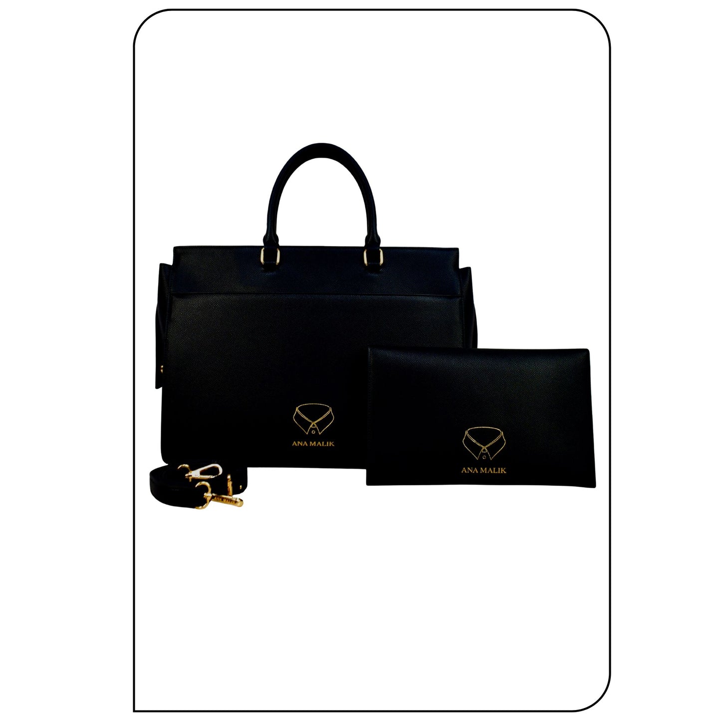 ANA MALIK Large Mansa Leather Bag - Black