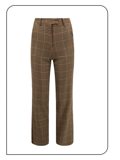 Checker Patterned Wool Pants