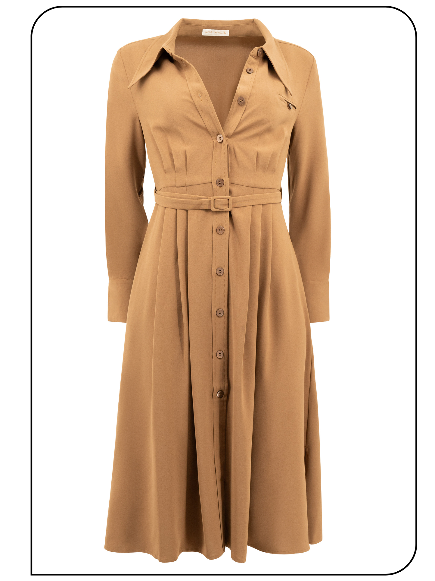 ANA MALIK Brown Knee Length Dress