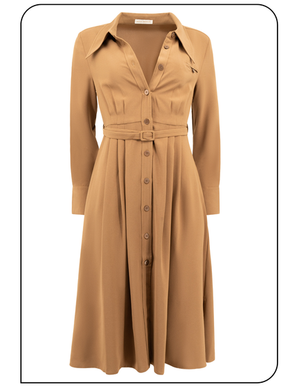 ANA MALIK Brown Knee Length Dress