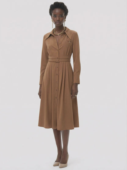 ANA MALIK Brown Knee Length Dress